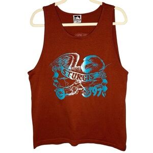 VINTAGE | ‘97 Sturgis Black Hills Rally Tank - Rust + Blue - Sz Medium
